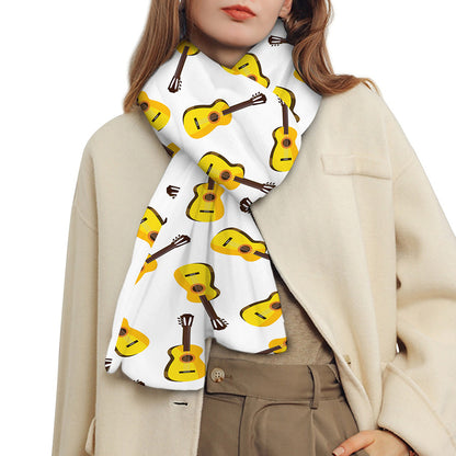 Acoustic Guitar Pattern Print Scarf