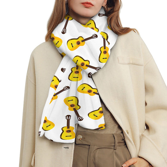 Acoustic Guitar Pattern Print Scarf