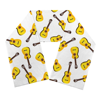 Acoustic Guitar Pattern Print Scarf