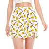 Acoustic Guitar Pattern Print Side Slit Mini Skirt