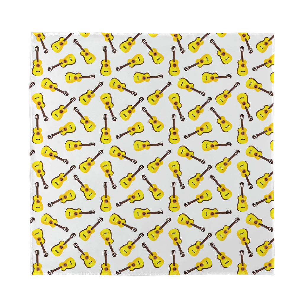 Acoustic Guitar Pattern Print Silk Bandana