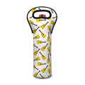 Acoustic Guitar Pattern Print Single Neoprene Wine Tote