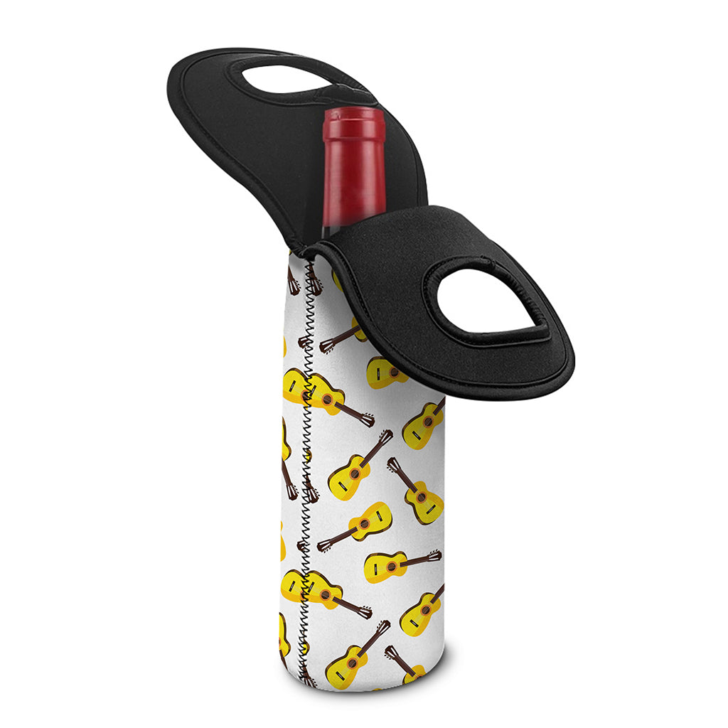 Acoustic Guitar Pattern Print Single Neoprene Wine Tote