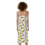 Acoustic Guitar Pattern Print Slim Fit Midi Cami Dress