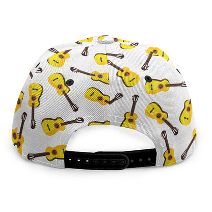 Acoustic Guitar Pattern Print Snapback Cap