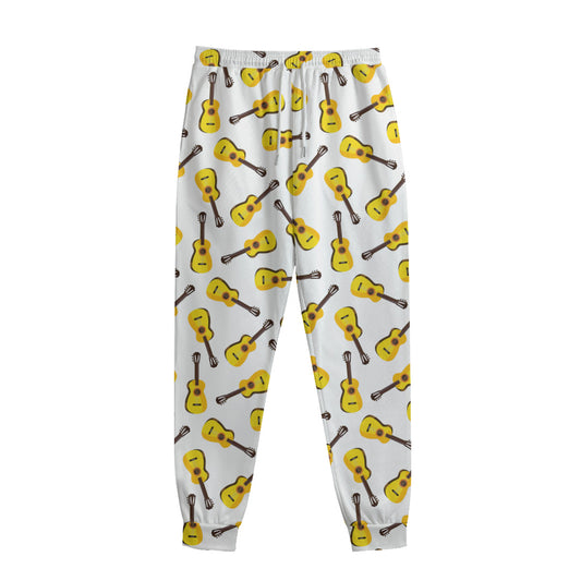 Acoustic Guitar Pattern Print Sweatpants
