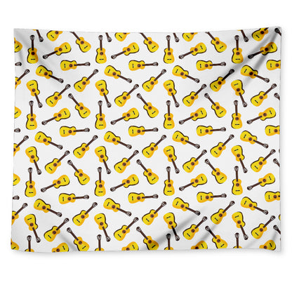 Acoustic Guitar Pattern Print Tapestry