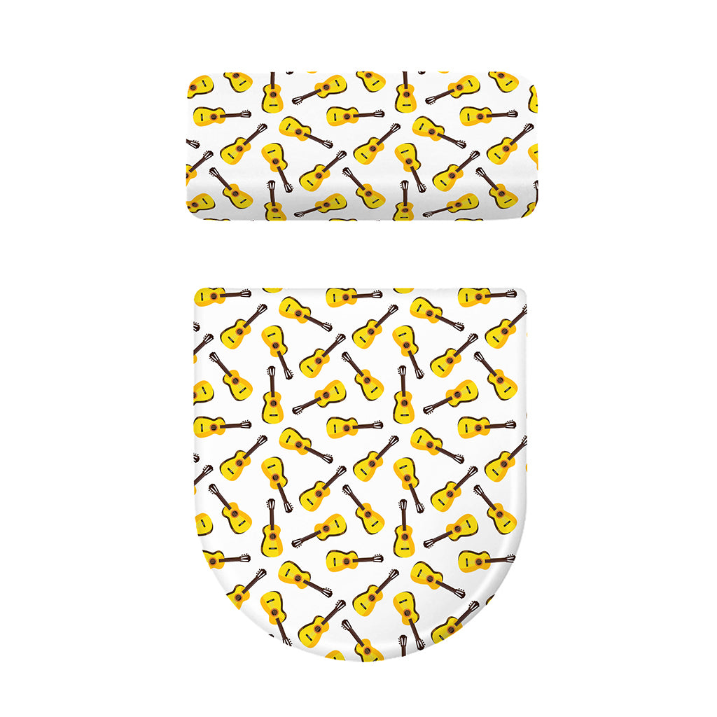 Acoustic Guitar Pattern Print Toilet Lid And Tank Cover Set
