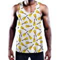 Acoustic Guitar Pattern Print Men's Workout Tank Top