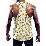 Acoustic Guitar Pattern Print Training Tank Top
