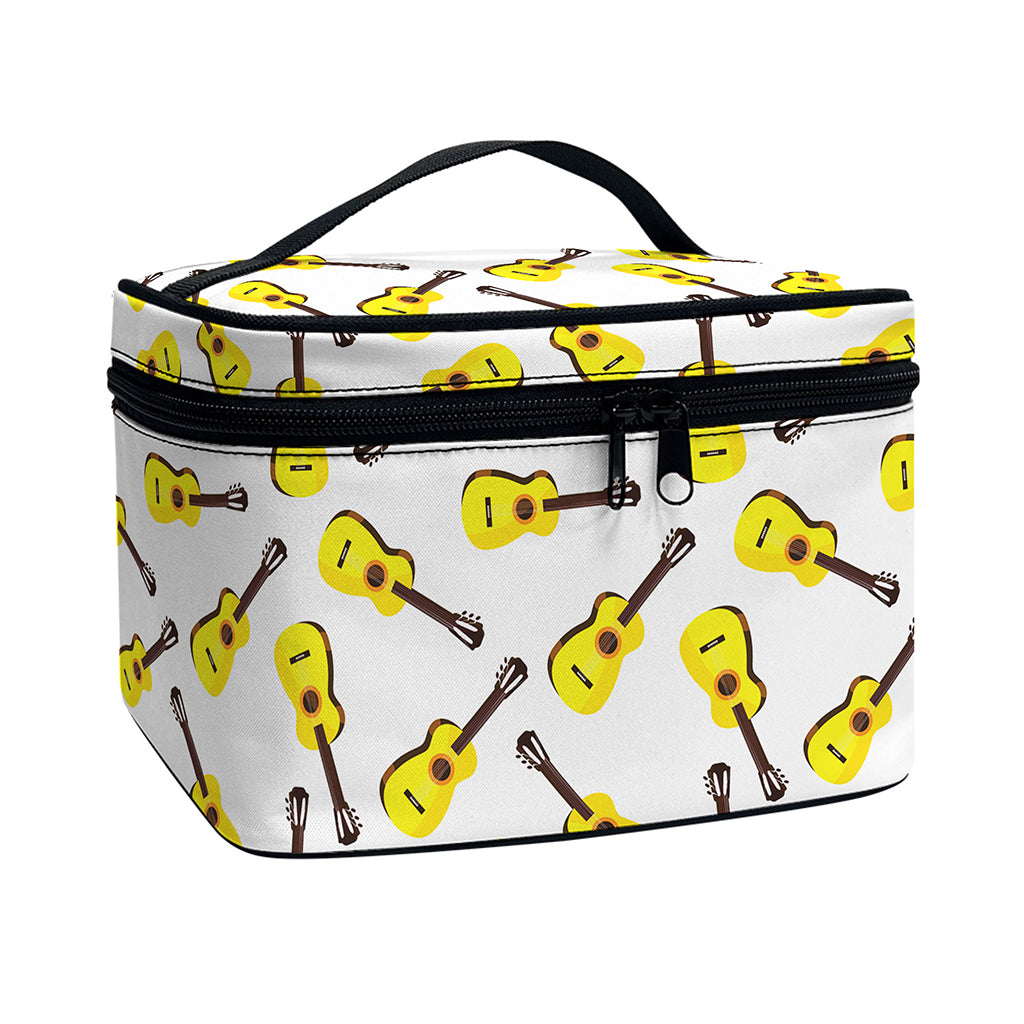 Acoustic Guitar Pattern Print Travel Makeup Bag