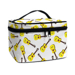 Acoustic Guitar Pattern Print Travel Makeup Bag