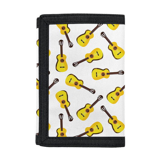 Acoustic Guitar Pattern Print Trifold Wallet