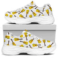 Acoustic Guitar Pattern Print White Chunky Shoes