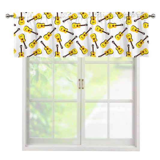 Acoustic Guitar Pattern Print Window Valance