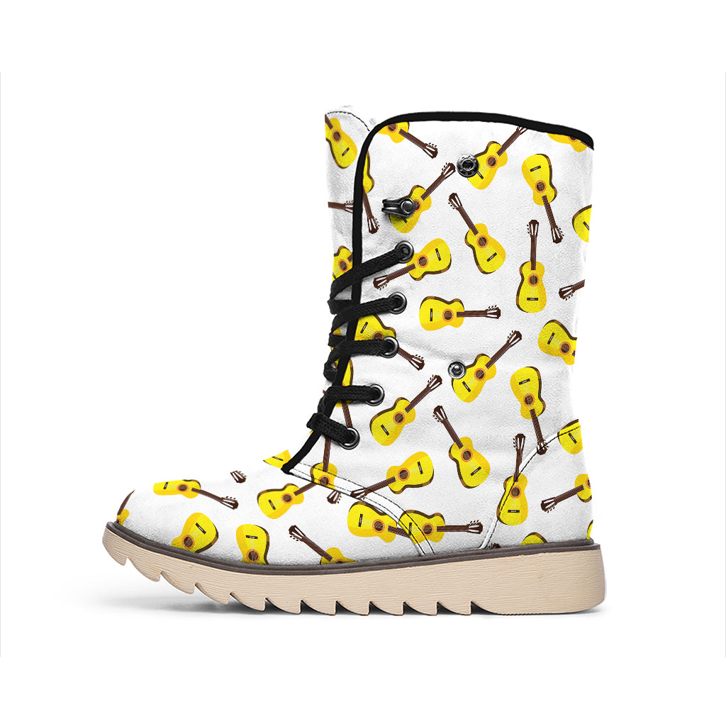 Acoustic Guitar Pattern Print Winter Boots