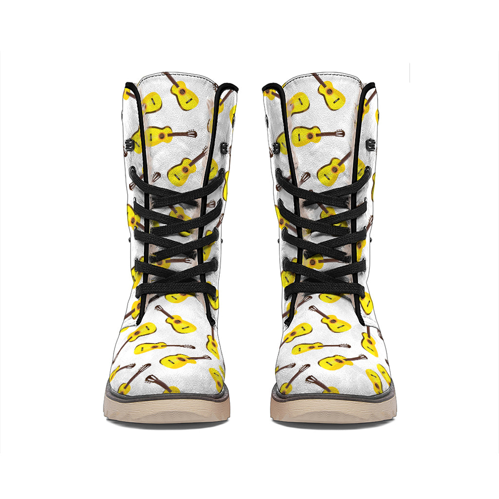 Acoustic Guitar Pattern Print Winter Boots