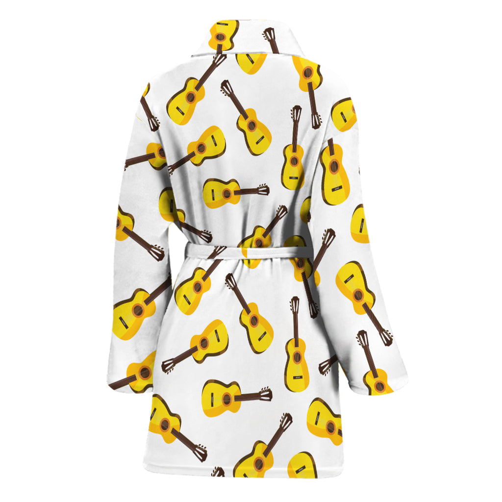 Acoustic Guitar Pattern Print Women's Bathrobe