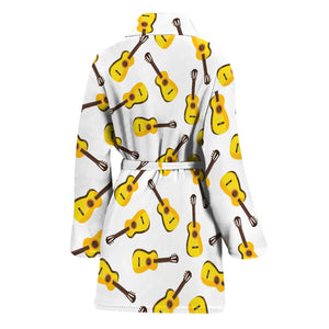 Acoustic Guitar Pattern Print Women's Bathrobe