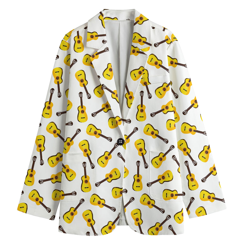 Acoustic Guitar Pattern Print Women's Blazer