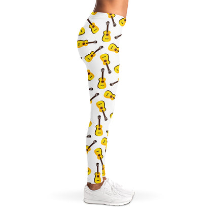 Acoustic Guitar Pattern Print Women's Leggings