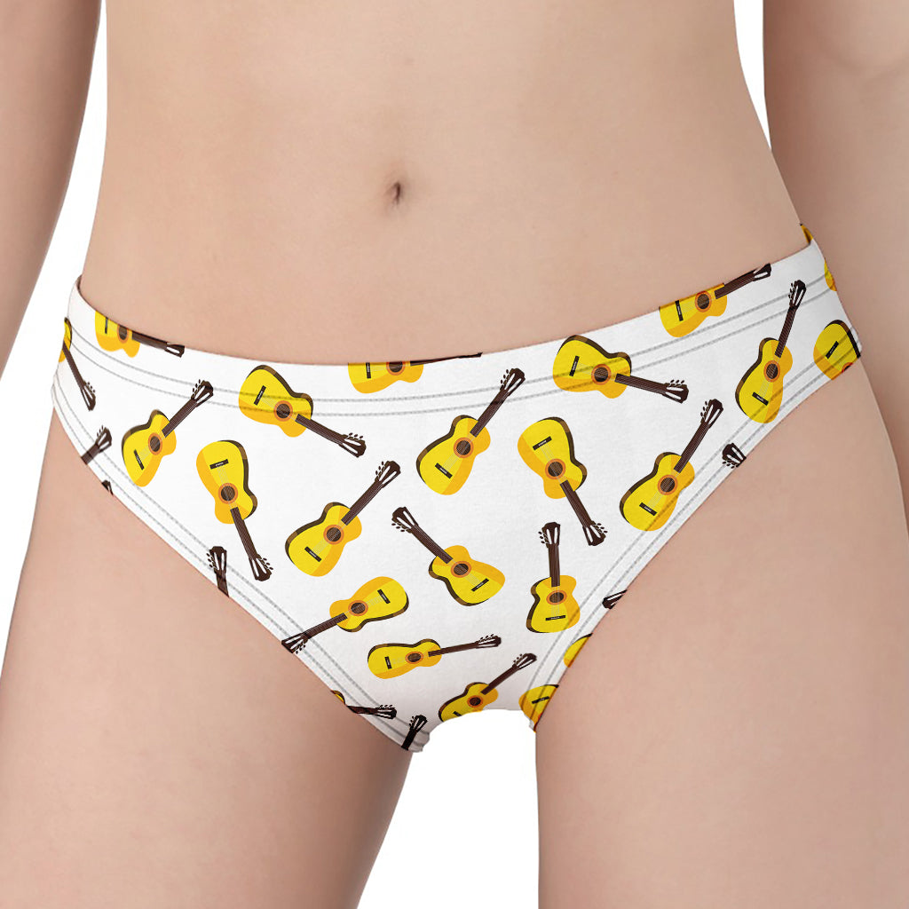 Acoustic Guitar Pattern Print Women's Panties