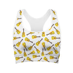 Acoustic Guitar Pattern Print Women's Sports Bra