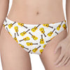 Acoustic Guitar Pattern Print Women's Thong