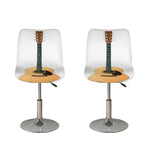 Acoustic Guitar Print Bar Stool Covers