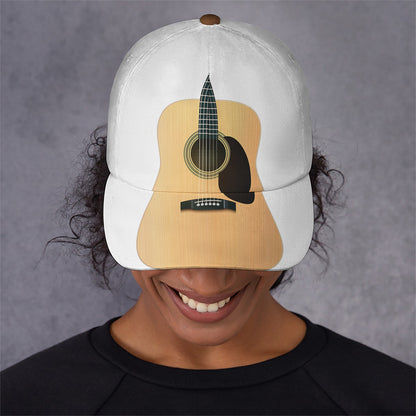 Acoustic Guitar Print Baseball Cap