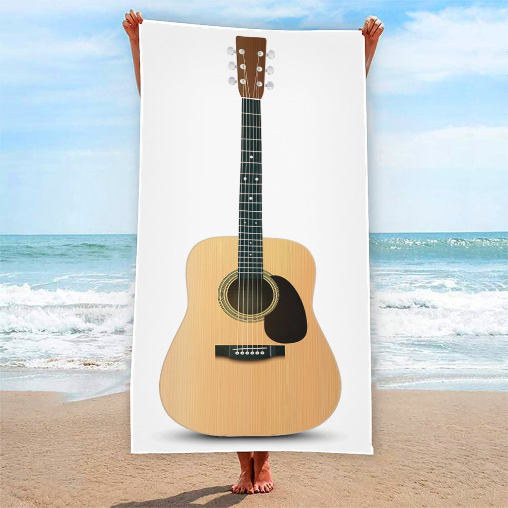 Acoustic Guitar Print Beach Towel