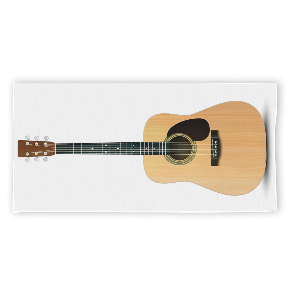 Acoustic Guitar Print Beach Towel