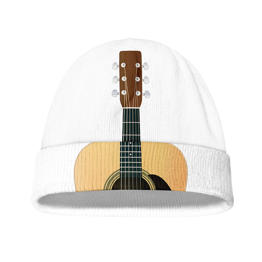 Acoustic Guitar Print Beanie