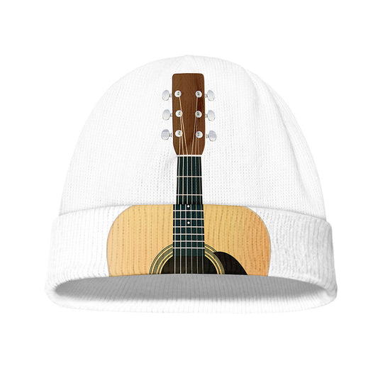 Acoustic Guitar Print Beanie