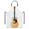 Acoustic Guitar Print Bib Apron With Pocket