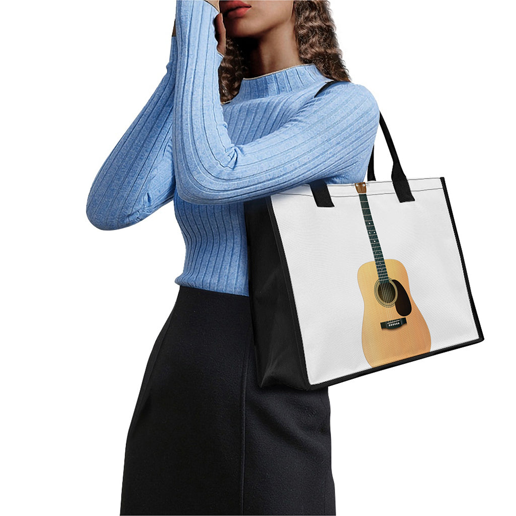Acoustic Guitar Print Canvas Tote Bag