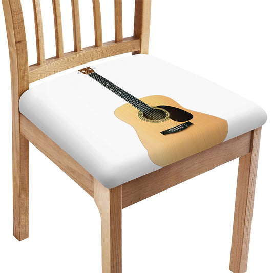 Acoustic Guitar Print Chair Cushion Cover