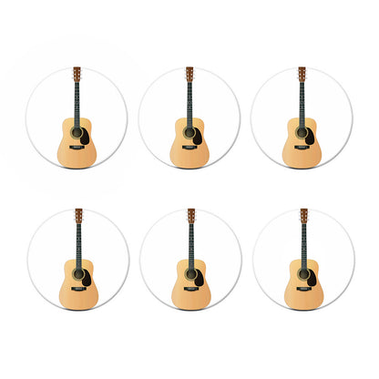 Acoustic Guitar Print Coaster Set
