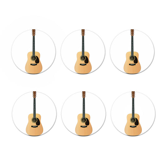 Acoustic Guitar Print Coaster Set