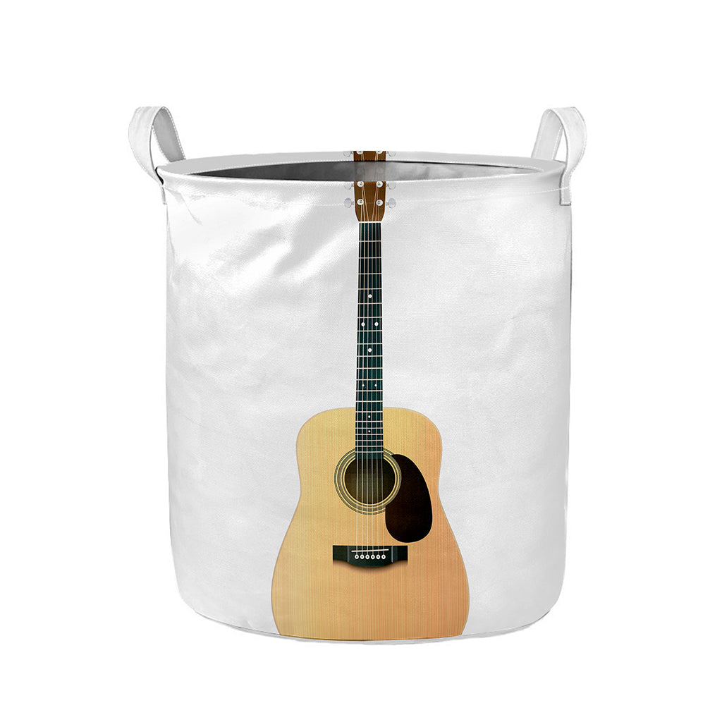Acoustic Guitar Print Collapsible Laundry Basket