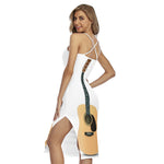 Acoustic Guitar Print Cross Back Cami Dress