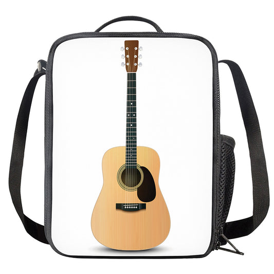 Acoustic Guitar Print Crossbody Lunch Bag