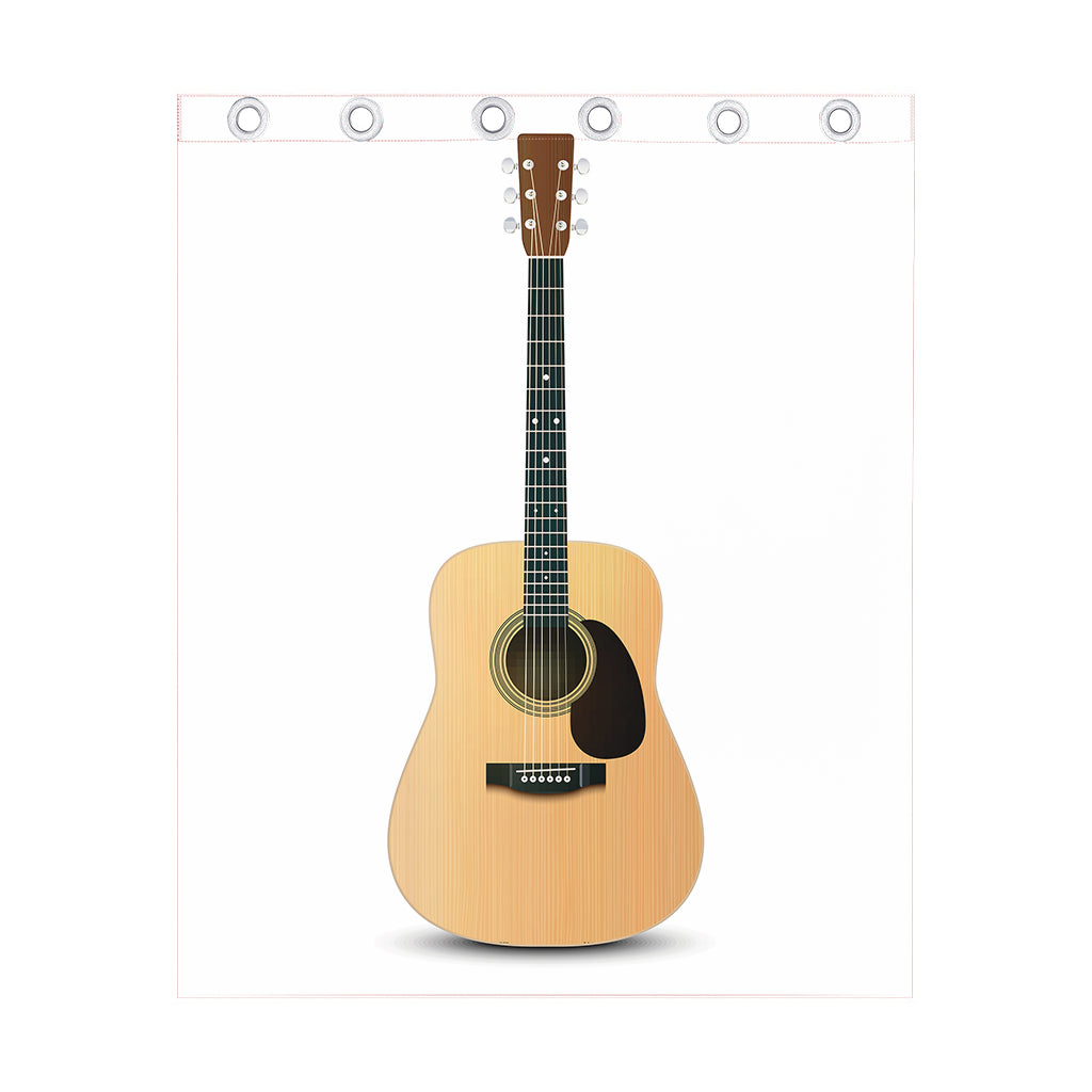Acoustic Guitar Print Curtain