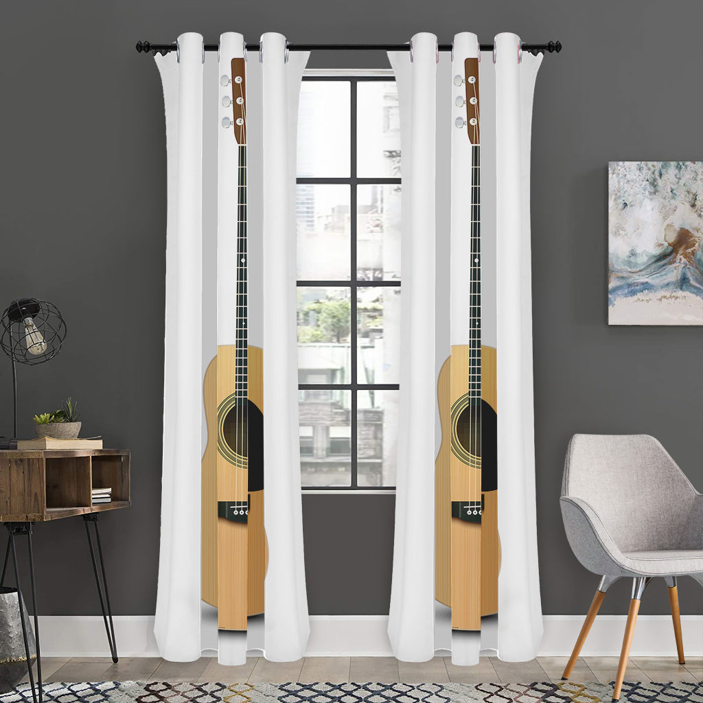 Acoustic Guitar Print Curtain