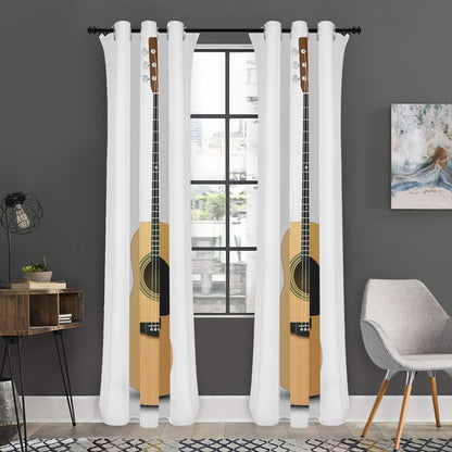 Acoustic Guitar Print Curtain