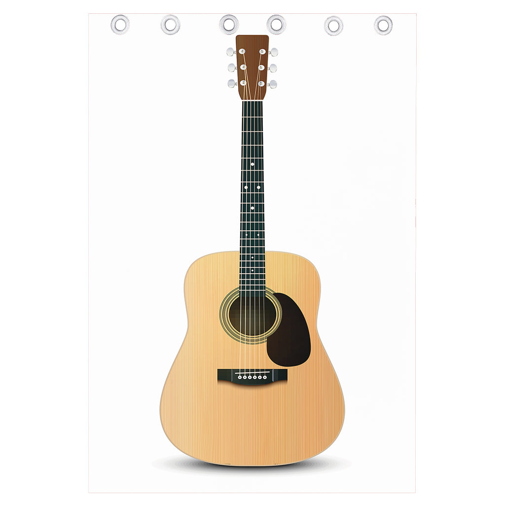 Acoustic Guitar Print Curtain