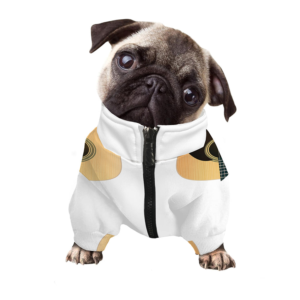 Acoustic Guitar Print Dog Zip Up Jacket
