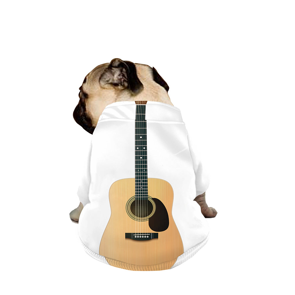 Acoustic Guitar Print Dog Zip Up Jacket