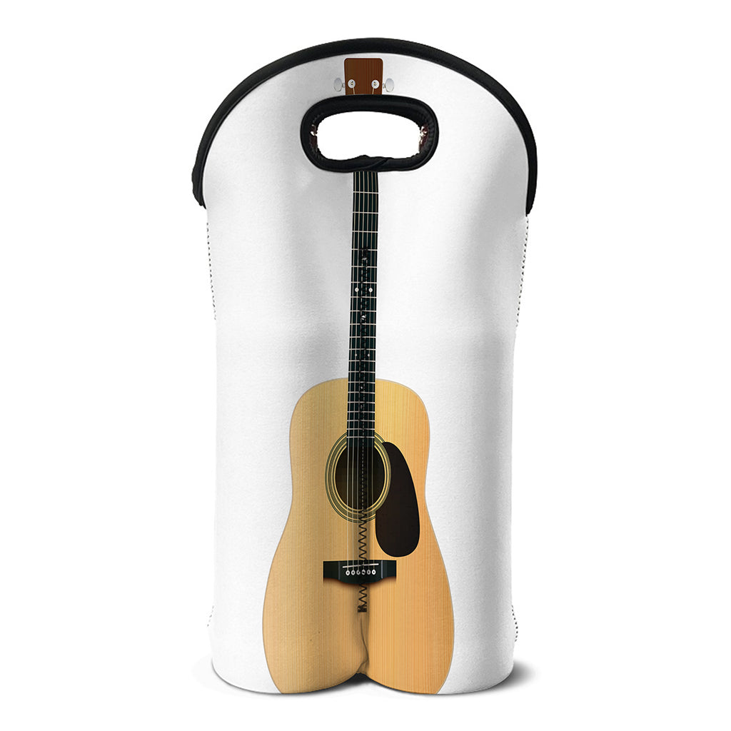 Acoustic Guitar Print Double Neoprene Wine Tote