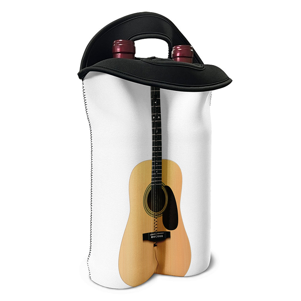 Acoustic Guitar Print Double Neoprene Wine Tote